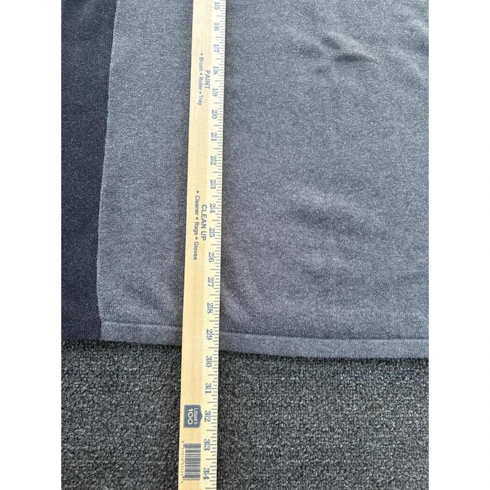 Banana Republic Mens V-Neck Sweater XL Gray Black Two-Tone Cotton Hong Kong